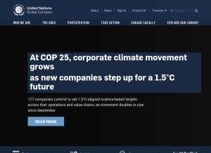 How unglobalcompact.org looks like on a tablet such as an iPad.