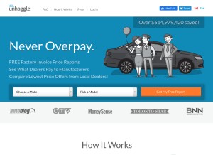 How unhaggle.com looks like on a tablet such as an iPad.