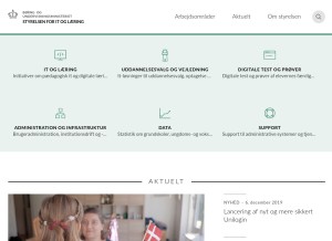 How uni-c.dk looks like on a tablet such as an iPad.