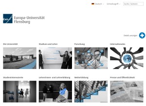 How uni-flensburg.de looks like on a tablet such as an iPad.