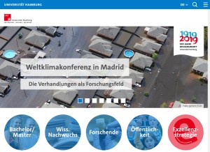 How uni-hamburg.de looks like on a tablet such as an iPad.