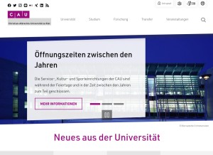 How uni-kiel.de looks like on a tablet such as an iPad.
