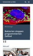 How uni-koeln.de looks like on a mobile device such as an iPhone.