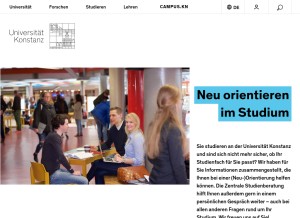 How uni-konstanz.de looks like on a tablet such as an iPad.