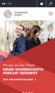 How uni-leipzig.de looks like on a mobile device such as an iPhone.