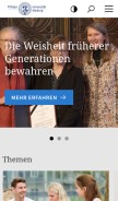 How uni-marburg.de looks like on a mobile device such as an iPhone.
