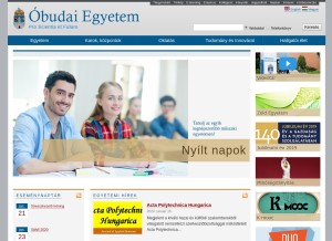 How uni-obuda.hu looks like on a tablet such as an iPad.