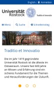 How uni-rostock.de looks like on a mobile device such as an iPhone.