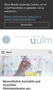 How uni-ulm.de looks like on a mobile device such as an iPhone.