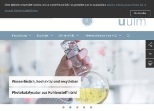 How uni-ulm.de looks like on a tablet such as an iPad.