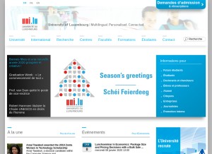 How uni.lu looks like on a tablet such as an iPad.