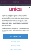 How unica.ro looks like on a mobile device such as an iPhone.