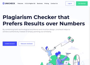 How unicheck.com looks like on a tablet such as an iPad.