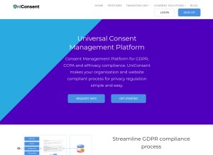 How uniconsent.com looks like on a tablet such as an iPad.
