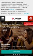 How unicredit.it looks like on a mobile device such as an iPhone.