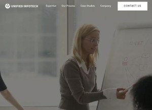 How unifiedinfotech.net looks like on a tablet such as an iPad.