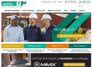 How unifirst.com looks like on a tablet such as an iPad.