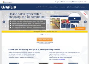 How uniflip.com looks like on a tablet such as an iPad.