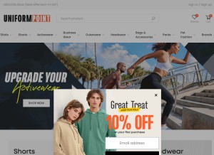 How uniformpoint.com looks like on a tablet such as an iPad.