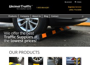 How unimat-traffic.com looks like on a tablet such as an iPad.