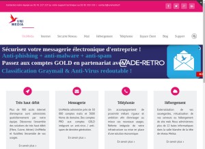 How unimedia.fr looks like on a tablet such as an iPad.