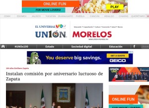 How union-morelos.mx looks like on a tablet such as an iPad.