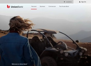 How unionbank.com looks like on a tablet such as an iPad.
