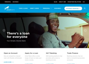 How unionbankng.com looks like on a tablet such as an iPad.