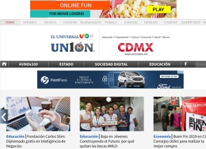 How unioncdmx.mx looks like on a tablet such as an iPad.