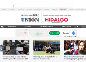 How unionhidalgo.mx looks like on a tablet such as an iPad.