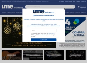 How unionmusical.es looks like on a tablet such as an iPad.