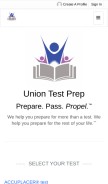 How uniontestprep.com looks like on a mobile device such as an iPhone.