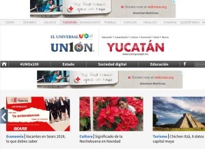 How unionyucatan.mx looks like on a tablet such as an iPad.