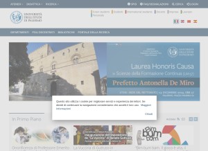 How unipa.it looks like on a tablet such as an iPad.