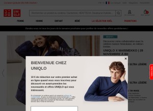 How uniqlo.com looks like on a tablet such as an iPad.