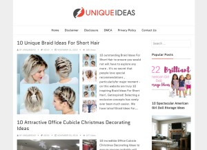 How uniqueideas.site looks like on a tablet such as an iPad.