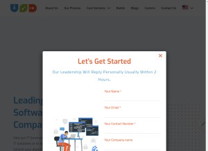 How uniquesoftwaredev.com looks like on a tablet such as an iPad.