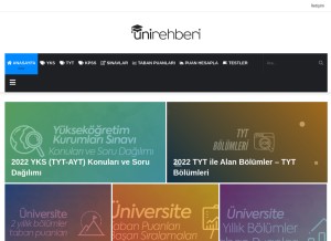 How unirehberi.com looks like on a tablet such as an iPad.