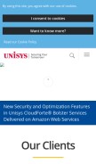 How unisys.com looks like on a mobile device such as an iPhone.