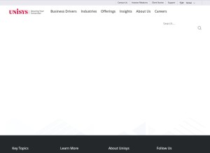 How unisys.com looks like on a tablet such as an iPad.