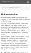 How unit-conversion.info looks like on a mobile device such as an iPhone.