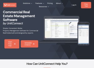 How unitconnect.com looks like on a tablet such as an iPad.