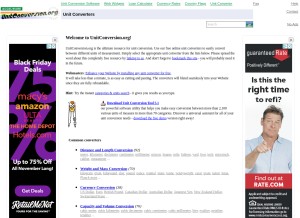 How unitconversion.org looks like on a tablet such as an iPad.
