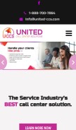 How united-ccs.com looks like on a mobile device such as an iPhone.