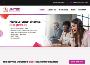 How united-ccs.com looks like on a tablet such as an iPad.