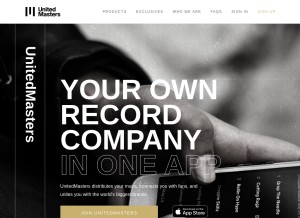 How unitedmasters.com looks like on a tablet such as an iPad.