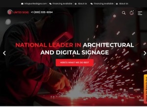 How unitedsigns.com looks like on a tablet such as an iPad.