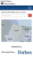 How unitedstateszipcodes.org looks like on a mobile device such as an iPhone.