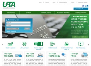 How unitedtranzactions.com looks like on a tablet such as an iPad.