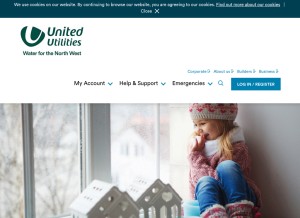How unitedutilities.com looks like on a tablet such as an iPad.